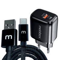 Carregador Tomada de Parede / Fonte - 2 Saídas USB + Tipo C 3A - Ultra Rápido + Cabo Tipo C com entrada USB - 1 metro - Original Garantia de 1 ano