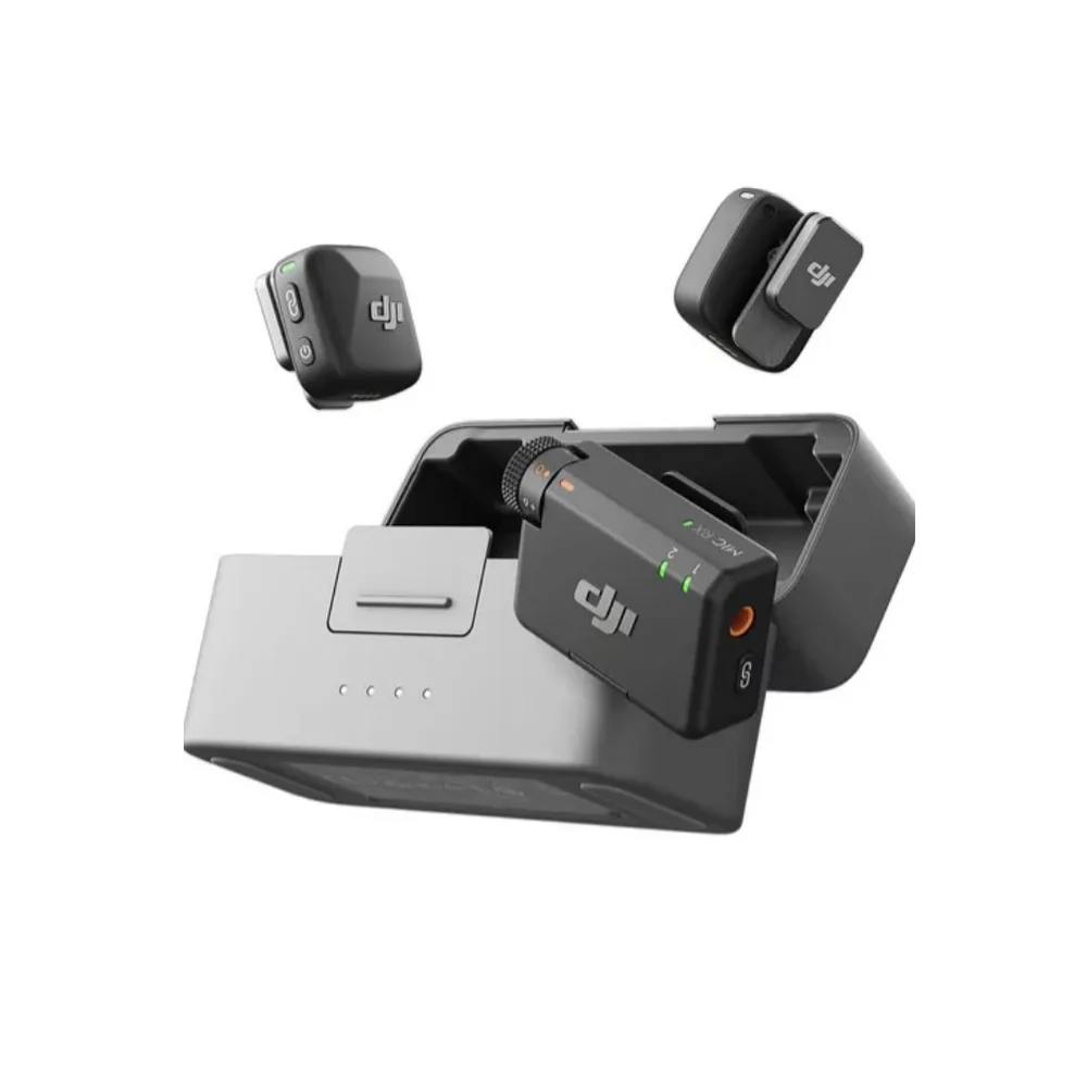 Microfone Lapela Dji Mic Mini Usb-c 2 Tx + 1 Rx + Charging Case Wireless Para Smartphone - Preto