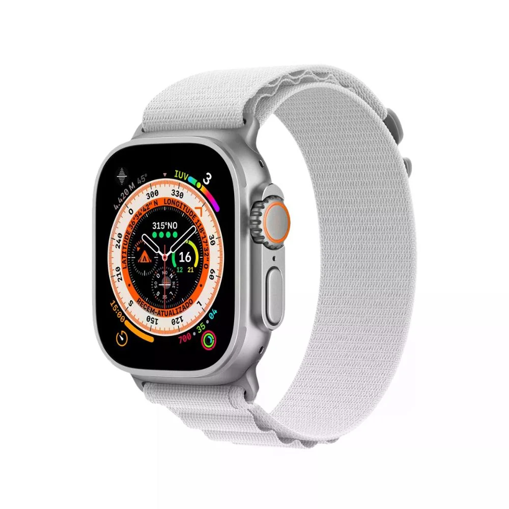 Pulseira Alpina Loop Para Apple Watch 42 / 44 / 45 / 49 Mm - Branca - Gshield