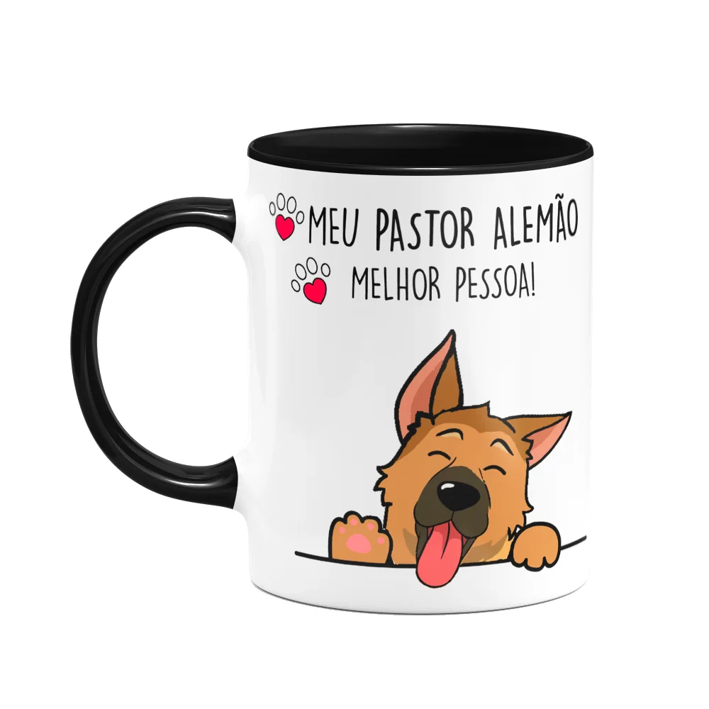 Caneca Dog Pastor Alemão Melhor Pessoa Black