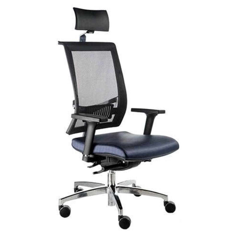 Poltrona Presidente Com Encosto Tela Mesh Linha Net Design,preto