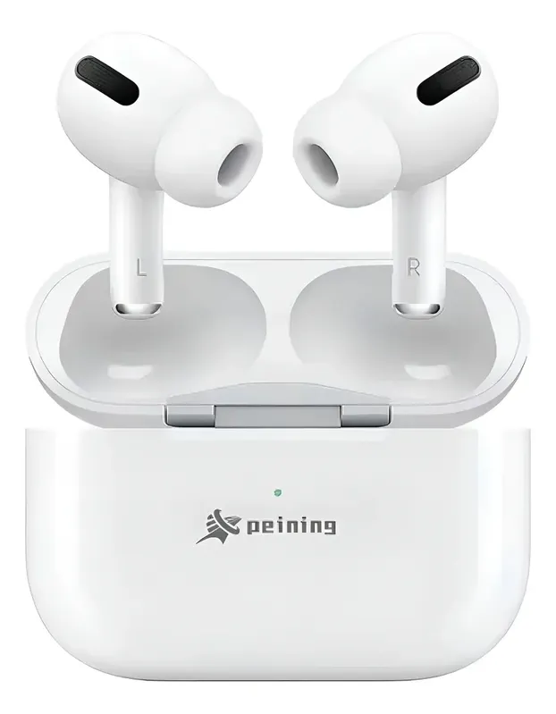 Fone De Ouvido Bluetooth Cor Branco Luz Verde Peining