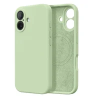 Capa Capinha Protetora de Silicone com Interior em Microfibra Compatível com Magsafe para o iPhone 16 - Cor: Verde