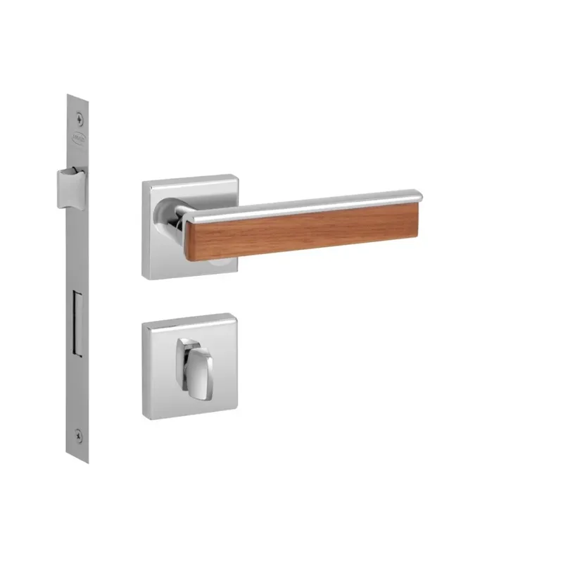 Fechadura Mobile Banheiro 55mm Cromado E Madeira M0979l R0096 Bz1952 Ta Imab