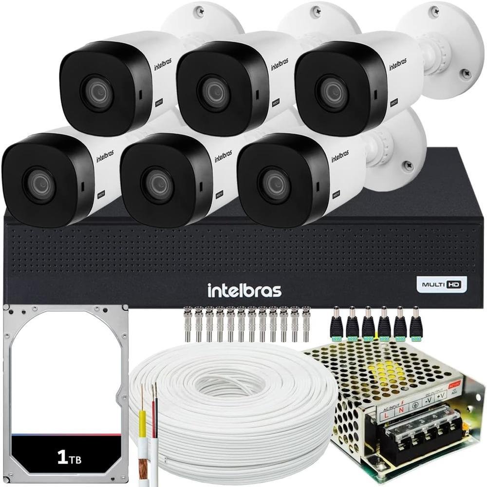 Kit Intelbras, 6 Câmeras VHL 1220 FULL HD + DVR 1008-c, 8 Canais, HD 1TB