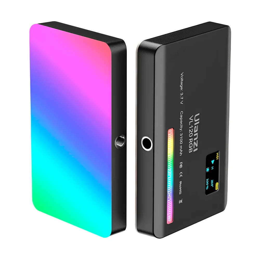 Luz De Vídeo LED Ulanzi Vl200 Rosca 1/4" Bicolor Preto