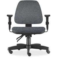 Cadeira De Escritório Giratória, Executiva Ergonômica, Sky L02, Linho Chumbo - Lyam Decor