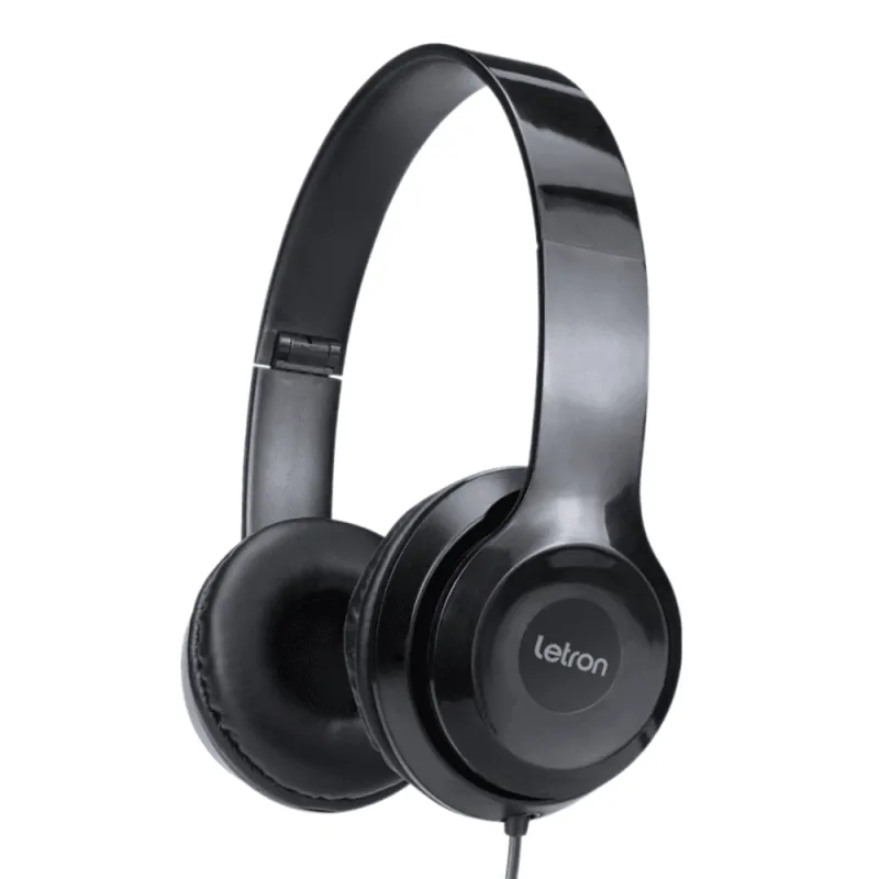 Fone De Ouvido Com Mic P3 Letron, Office Wire, Preto, Estereo D