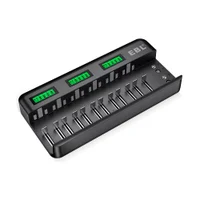 Carregador Pilhas/bateria Ebl Pra 12 Pilhas Aa Aaa Preto