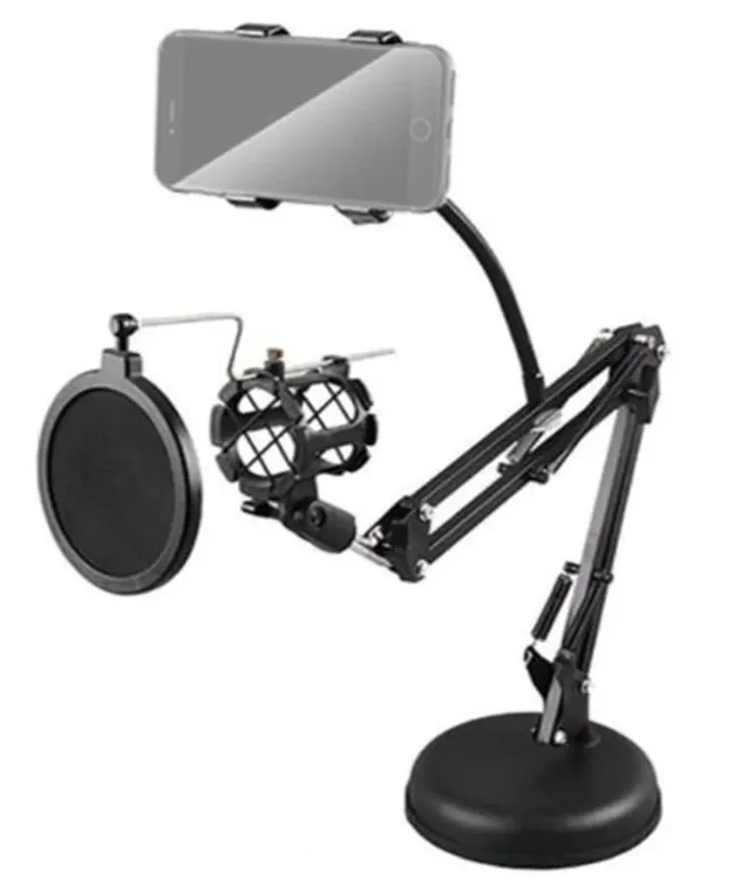 Suporte Mesa Celular, Greika, Microfone, Mini Pedestal Portátil 25-c