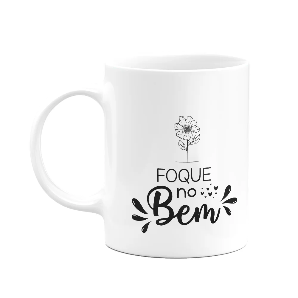 Caneca Motivação - Foque No Bem - 325ml - Branca