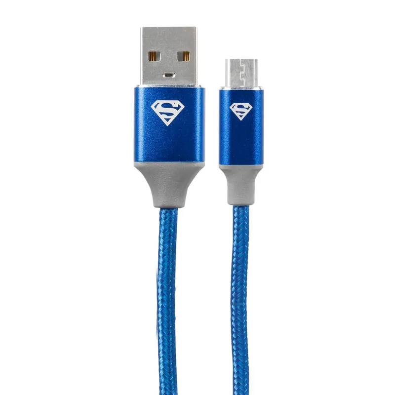 Carregador Gan 30w Flash E Cabo Usb A X Micro Usb Superman