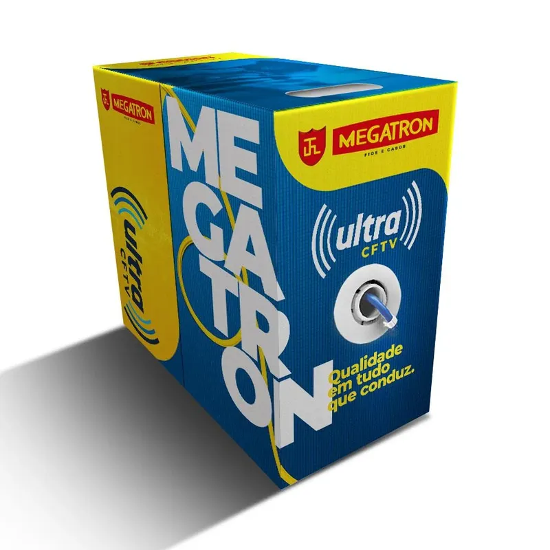 Caixa De Cabo Megatron Cftv Cat5 300m Anatel Azul