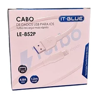 Cabo De Carga E Dados Usb Ios 1.2m 4.8a It-blue Le-852p Cor:branco