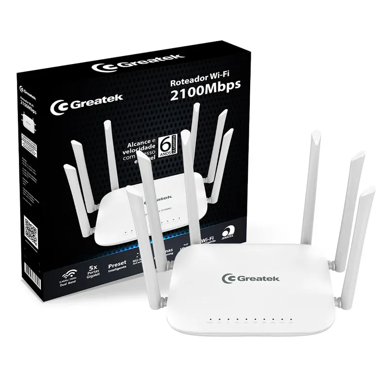 Roteador Wireless Ac 2100mbps 5 Portas Gigabit Ipv6 Greatek
