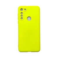 Capa Moto G8 Silicone Aveludada Colorida Capinha Anti Impacto Moto G8:amarelo 02