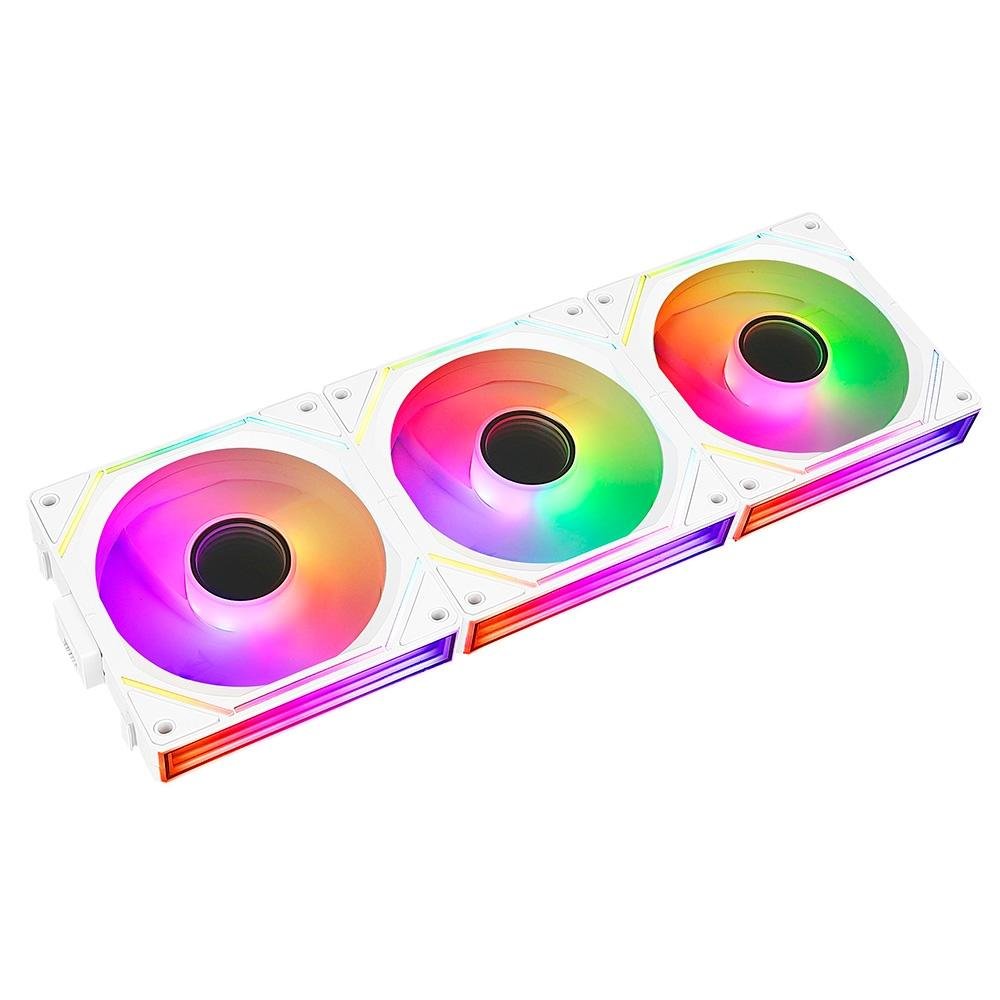 Kit com 3 Ventoinhas Gamer Rise Mode Magneto Pro Reverse, 120mm, Led ARGB, Branco - RM-MAPRO-ARGB-W-RV