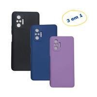 Kit Capa Aveludada Silicone Para Redmi Note 10 Pro