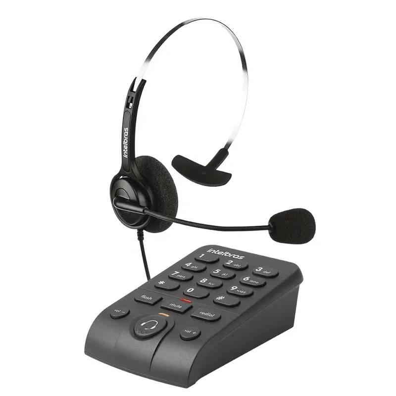 Telefone Headset Intelbras HSB40, Ajustável, Atendimento Automático Telemarketing, RJ9 - HSB 40