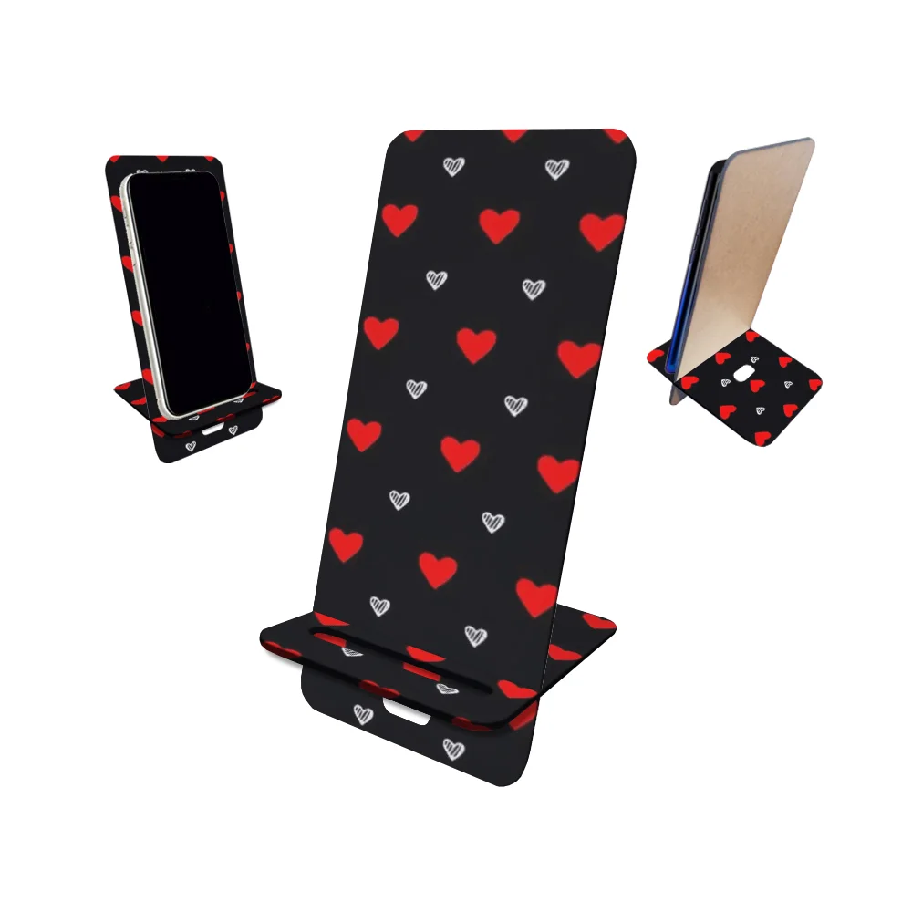 Porta Celular Mdf, Coração Vermelho E Branco
