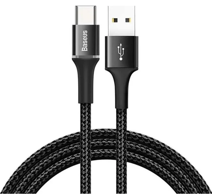 Cabo Baseus Halo Data Cable Usb-c Com LED 3a 1m (preto)