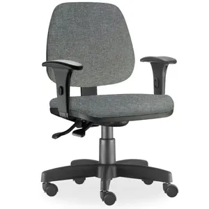 Cadeira De Escritório Giratória Executiva Ergonômica Job L02 Linho Cinza Escuro - Lyam Decor