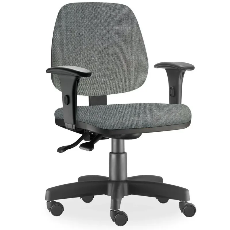 Cadeira De Escritório Giratória Executiva Ergonômica Job L02 Linho Cinza Escuro - Lyam Decor