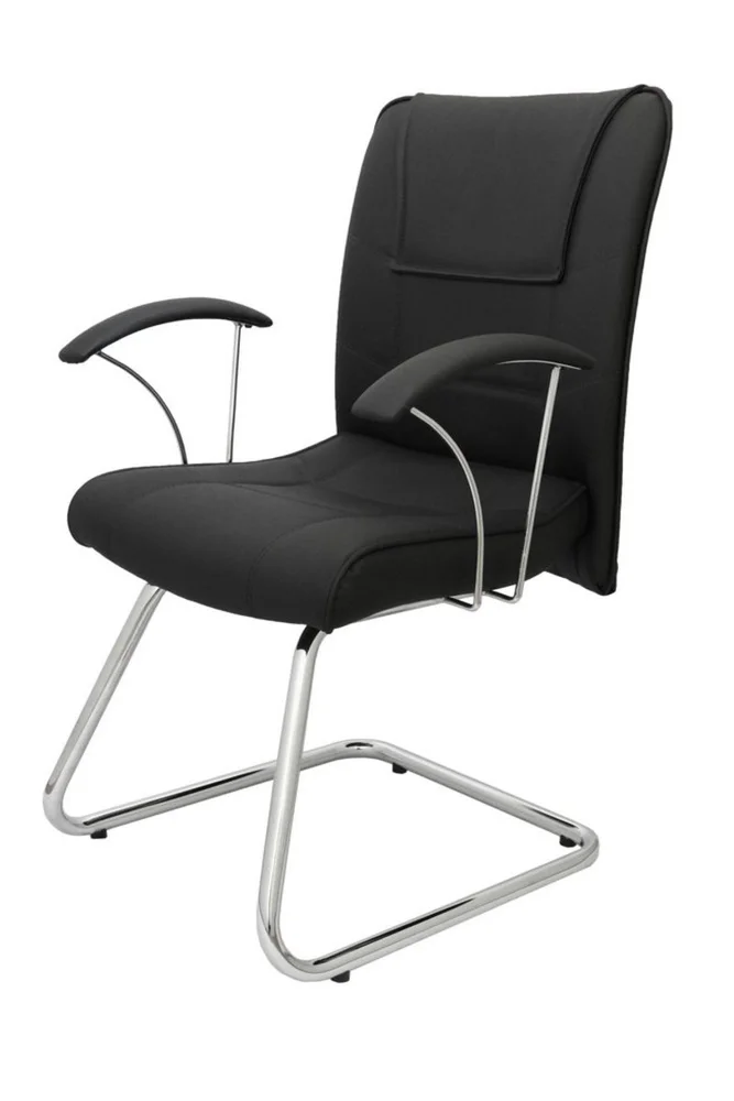 Cadeira Diretor Ergonômica, Base Fixa Em S Linha Vivara - Preto