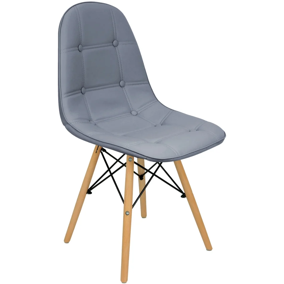 Cadeira Charles Eames Eiffel Slim Wood Estofada - Branca