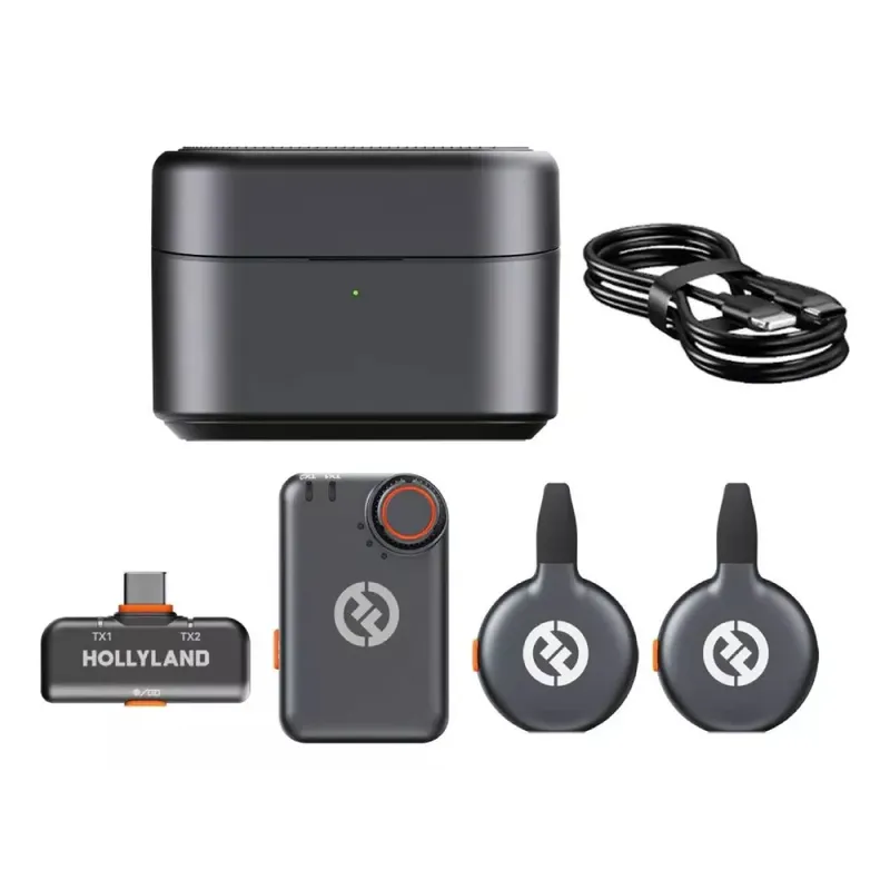 Microfone Duplo Hollyland Lark M2s Kit Camera Usb-c Lightn