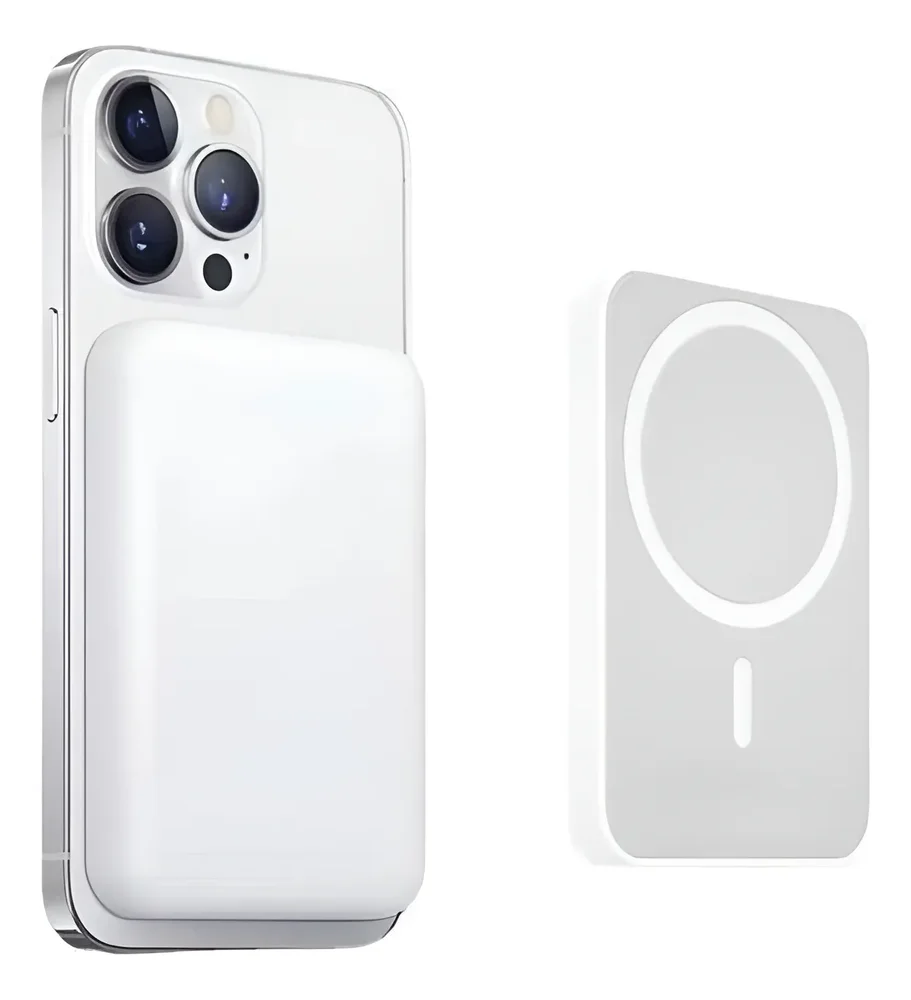 Carregador Magsafe 15w 5000mah Compatível Iphone + Nf Branco