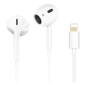 Fone De Ouvido Lightning Compativel Para Iphone Xr 11 12 13 14 Pro Max Modelo Hs-52 Cor Branco
