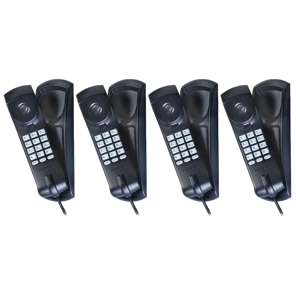 Kit 4 Telefones De Mesa E Parede Tc 20 Branco Intelbras