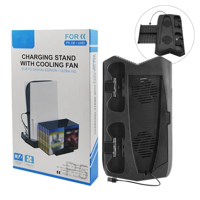 Suporte Multifunção Cooler Carregador 3 Usb Playstation 5 Digital Ultra Base