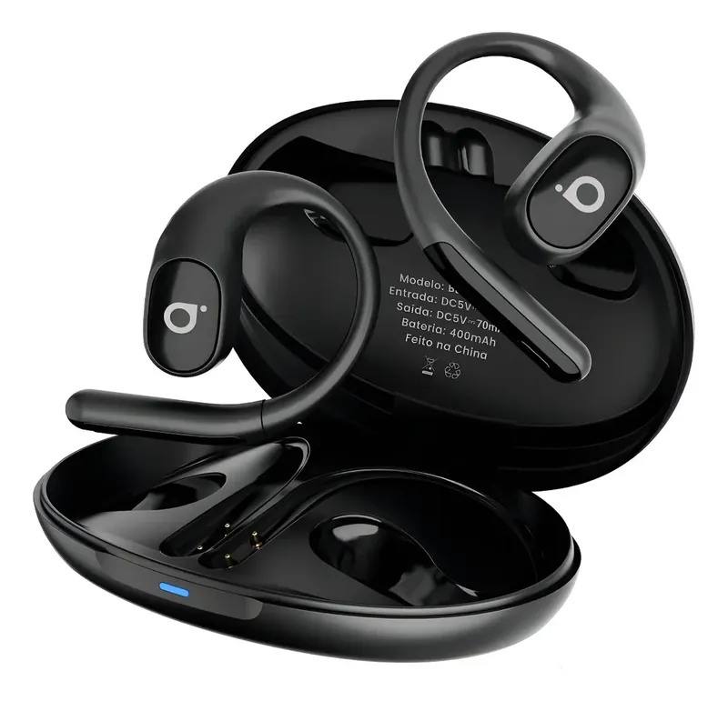 Fone De Ouvido Bluetooth Basike Ows - Bluetooth 5.4, Estéreo Hd, 40h De Autonomia (7h Contínuas), Resistente Ao Suor, Design Esportivo, Leve 65g, Controle Touch, Ideal Para Treino, Corrida E Dia A Dia