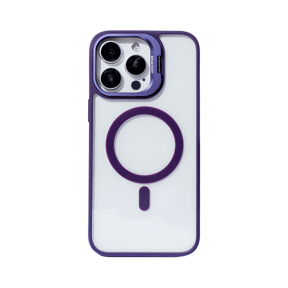 Capa Mag-safe Com Indução Compatível Ip 15 Plus Lente Em U Cor:roxo Profundo