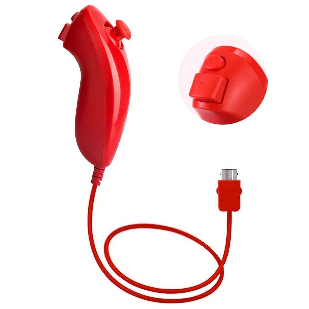 Controle Wii Remote Plus + Nunchuk Para Nintendo Wii E Wii U Vermelho