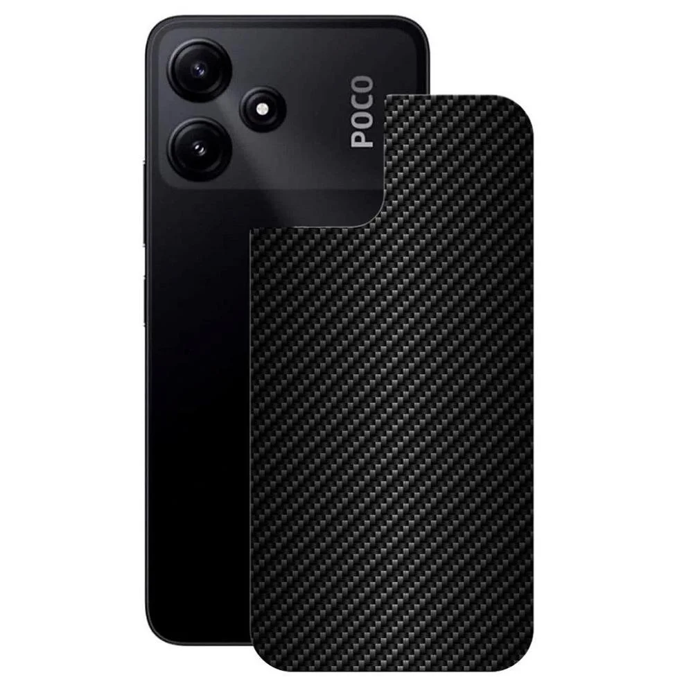 Película Para Xiaomi Poco M6 Pro 5g - Traseira De Fibra De Carbono Preta - Gshield