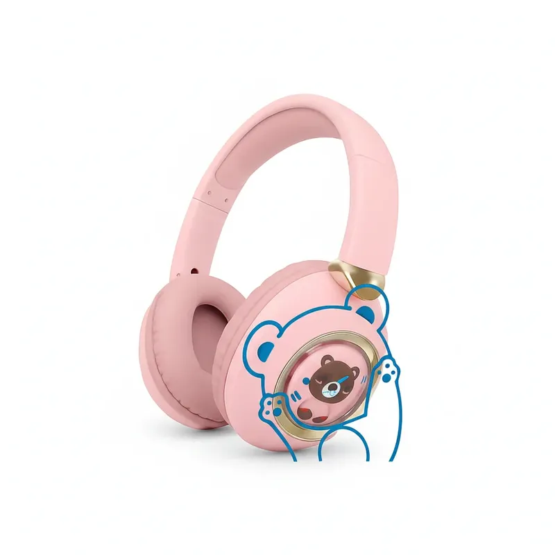 Fone Bluetooth Infantil Wireless Headset Montado Na Cabeça Confortável Fn642 Cor:rosa