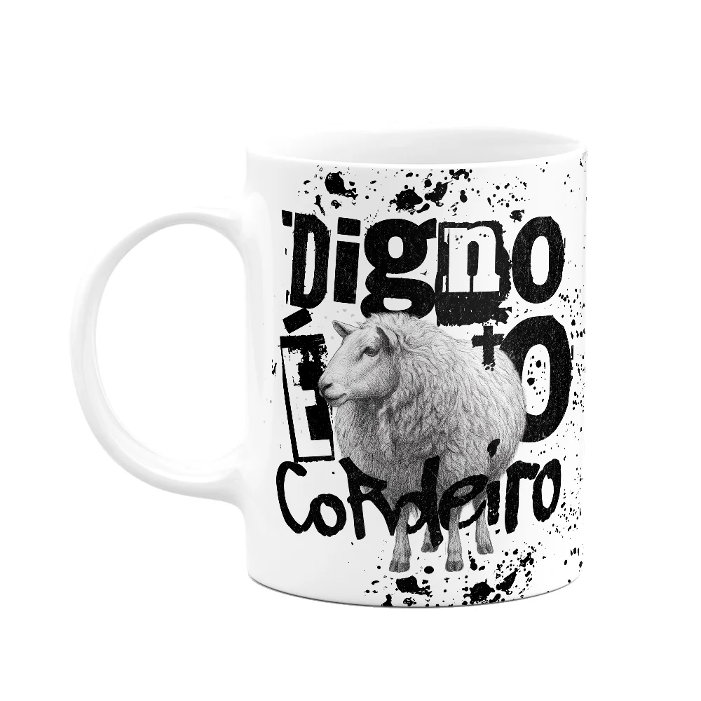 Caneca Religiosa - Digno É O Cordeiro - 325ml
