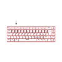 Teclado Mecânico Gamer Hyrax Thunder Pro, Switch Huano Marrom, LED Vermelho, Layout 65%, USB-C, ABNT2, Branco - HCK65W-BROWN-LED