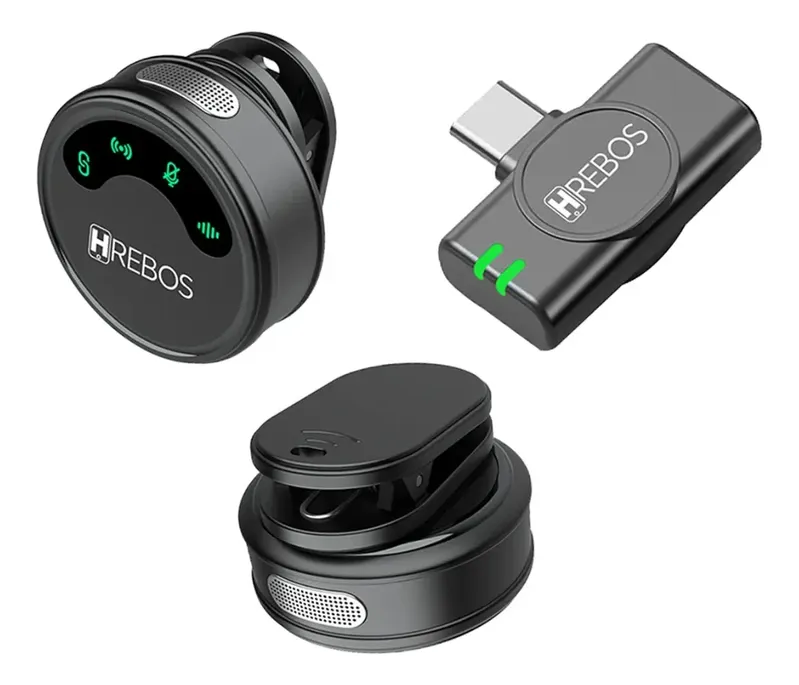 Microfone Lapela Tipo C Android Ou Iphone 15 E 16 Preto Sem Fio