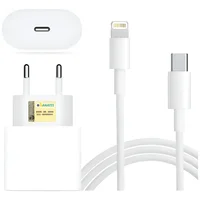 Kit Carregador De Iphone Fonte Com Cabo Carregamento Rápido 1m Pd 20w