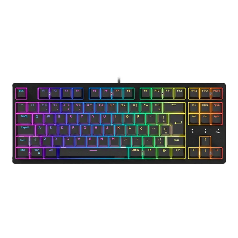 Teclado Mecânico Gamer Husky Sled, TKL, Preto, ABNT2, RGB, Switch Gateron G Pro Brown - HTG500PTMA