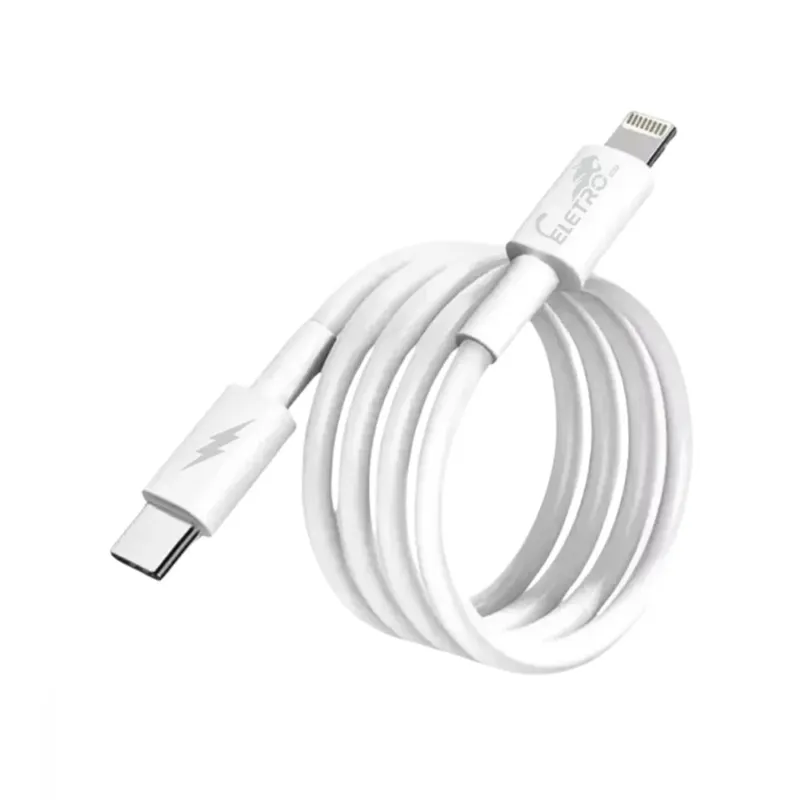 Cabo Lightning Branco Para Pd Turbo 1m Flexível Rápido Produto Seguro
