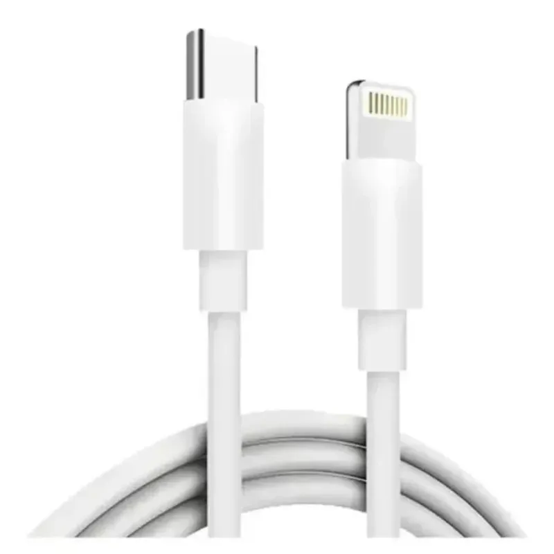 Cabo Lightning Branco Pd 1m Turbo Flexível Compatível Material Forte