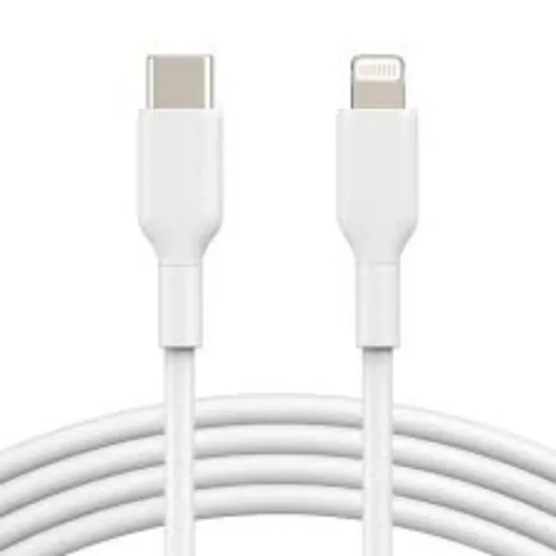 Cabo Lightning Branco Pd Turbo 1m Flexível Compatível Rápido Garantia