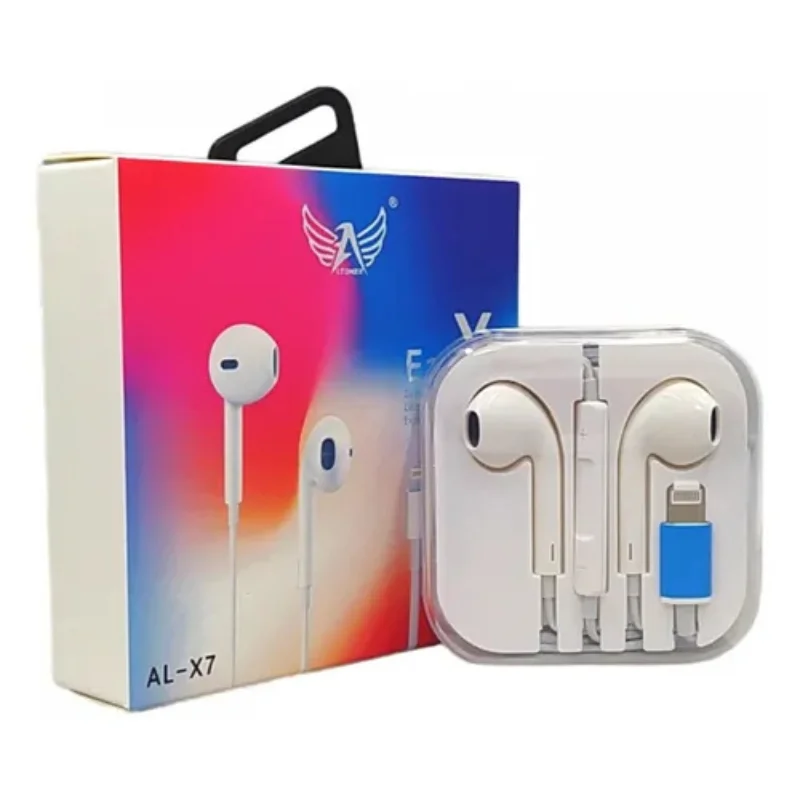 Fone De Ouvido Com Fio Lightning Ear X Al-ka-x7 Compatível Para Iphone - R 2016
