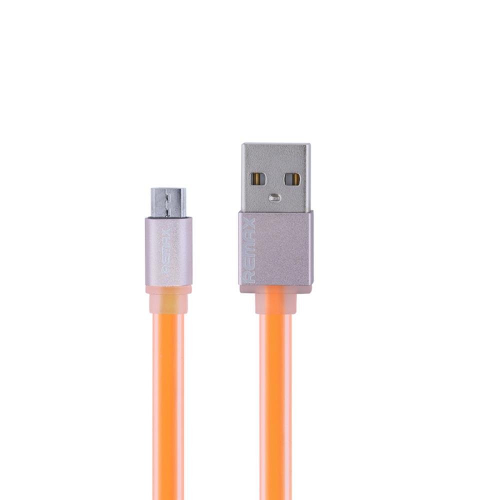 Cabo Flat Micro USB Para USB Celular, 1 Metro, Laranja - 38_16_0_u