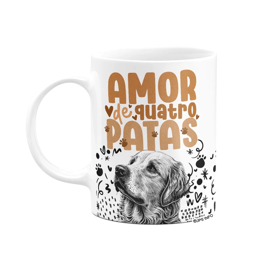 Caneca Amor De Quatro Patas - Cachorro Golden